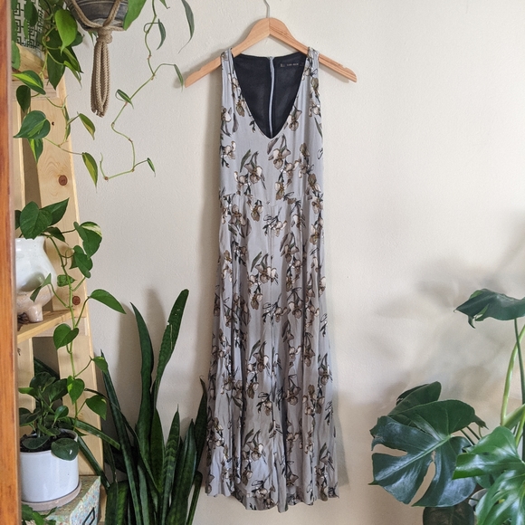 Zara Basic | Orchid Print Culotte Racerback Jumpsuit - Picture 1 of 13